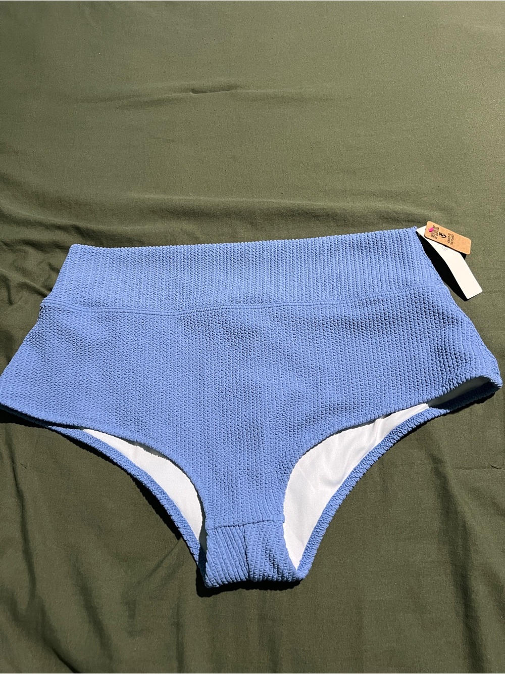 Blue High Waisted Bikini Bottoms